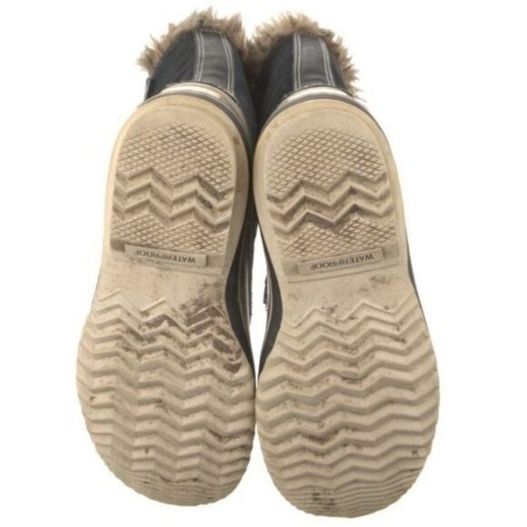 SOREL Joan of Arctic Snow Winter Boots 10 Black Waterproof Leather Faux Fur Cuff - Picture 7 of 7